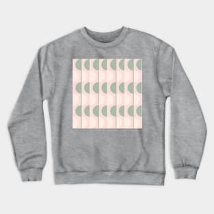 Blush and Sage Retro Half-Circles Crewneck Sweatshirt